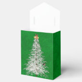 鳥と鈴の付いた白いクリスマスツリー フェイバーボックス (オープン)