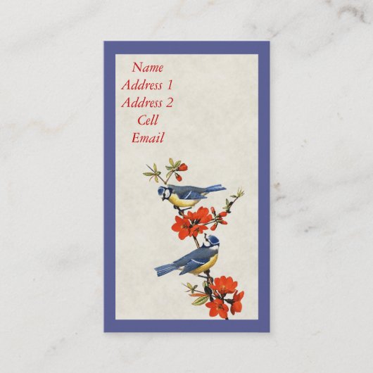 鳥と開花のビジネス/プロファイルカード 名刺 (正面)