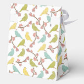 鳥と開花水色のスケッチ フェイバーボックス (裏面)