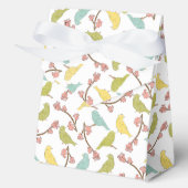 鳥と開花水色のスケッチ フェイバーボックス (正面)