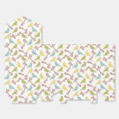 鳥と開花水色のスケッチ フェイバーボックス (見開き)