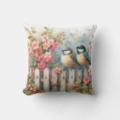 鳥と開花 クッション (正面)