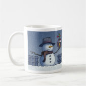 鳥と雪だるま コーヒーマグカップ (左)