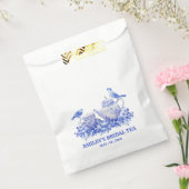 鳥と青と白のフローラティーポット フェイバーバッグ (封をした状態)