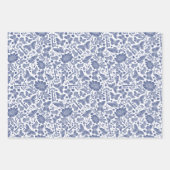 鳥と青のラッピング紙シート ラッピングペーパーシート (正面3)