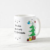 鳥と音符のクリスマスシーン コーヒーマグカップ (正面右)