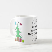 鳥と音符のクリスマスシーン コーヒーマグカップ (正面左)