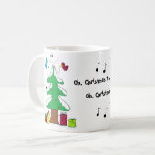 鳥と音符のクリスマスマグ コーヒーマグカップ (正面左)