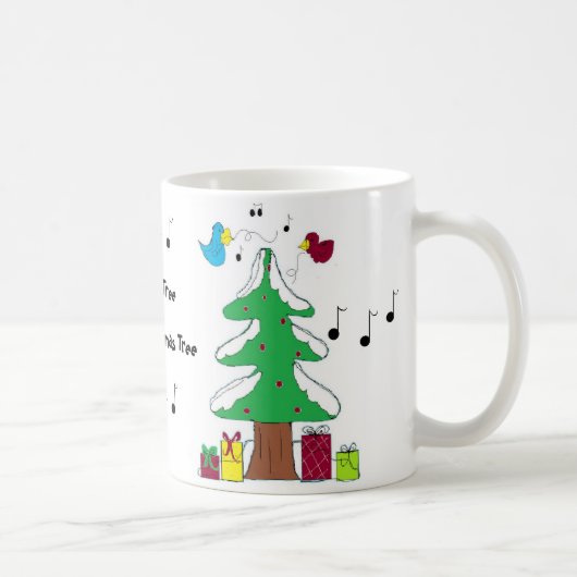 鳥と音符のクリスマスマグ コーヒーマグカップ (右)