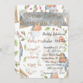 鳥と鳥小屋の誕生日パーティー招待状 招待状 (正面/裏面)