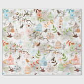 鳥と鳥 ラッピングペーパー (フラット)