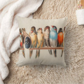 鳥と鳩のライン クッション (ブランケット)