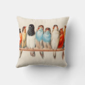 鳥と鳩のライン クッション (裏面)