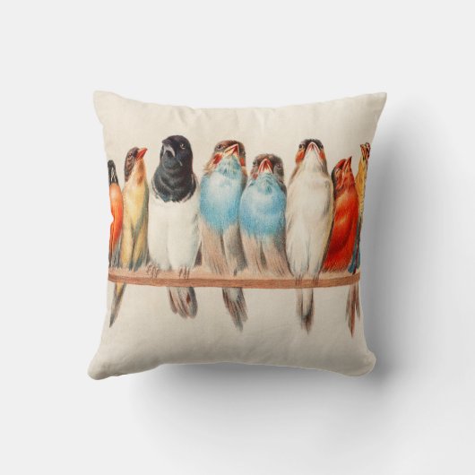 鳥と鳩のライン クッション (裏面)