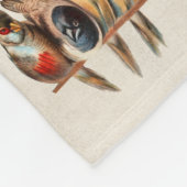 鳥と鳩のライン フリースブランケット (角)