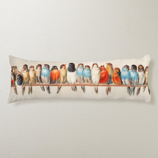 鳥と鳩のライン ボディピロー (正面)