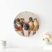 鳥と鳩のライン ラージ壁時計 (ホーム)