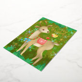 鳥と鹿のクリスマス 箔シーズンカード (回転した状態)