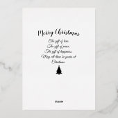 鳥と鹿のクリスマス。青。 箔シーズンカード (裏面)