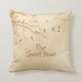 鳥によっては木が家へ帰ります クッション