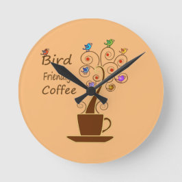 鳥に優しいコーヒー ラウンド壁時計