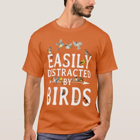 鳥に気を取られがちな女友達 Tシャツ (正面)