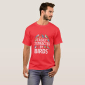 鳥に気を取られやすい 鳥好き バードウォッチング 友達 Tシャツ (正面フル)