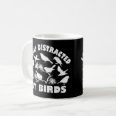 鳥に簡単に気を取られる コーヒーマグカップ (正面左)