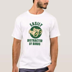 鳥に簡単に気を取られる Tシャツ