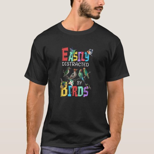 鳥に簡単に気を取られる Tシャツ (正面)