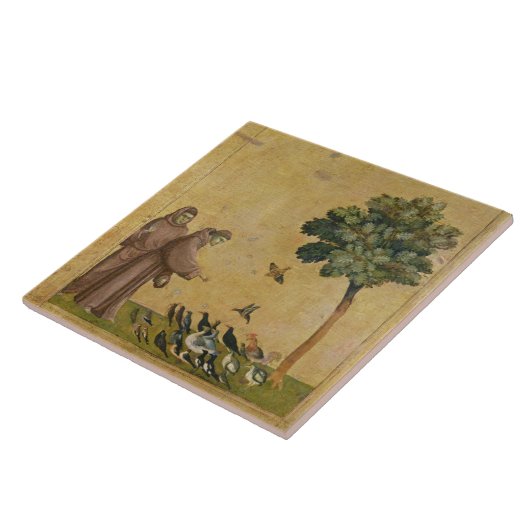 鳥に説教するAssisiのSt Francis タイル (側面)