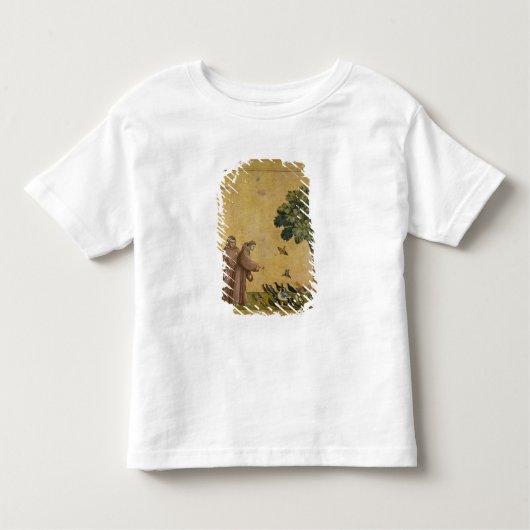 鳥に説教するAssisiのSt Francis トドラーTシャツ (正面)