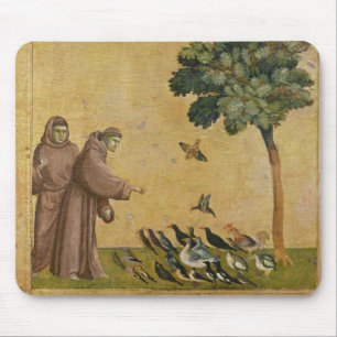 鳥に説教するAssisiのSt Francis マウスパッド