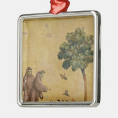 鳥に説教するAssisiのSt Francis メタルオーナメント (左)