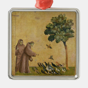 鳥に説教するAssisiのSt Francis メタルオーナメント