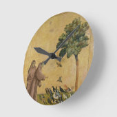 鳥に説教するAssisiのSt Francis ラウンド壁時計 (傾斜)