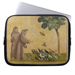 鳥に説教するAssisiのSt Francis ラップトップスリーブ
