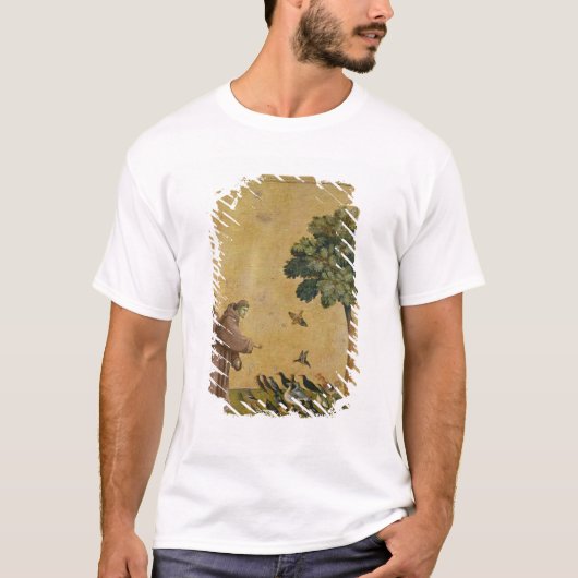 鳥に説教するAssisiのSt Francis Tシャツ (正面)