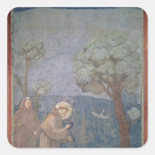 鳥に説教するSt Francis 1297-99年 スクエアシール