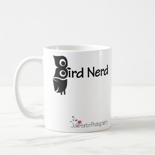 鳥のおたくとフクロウピンク コーヒーマグカップ (左)