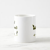 鳥のおたくのシルエット コーヒーマグカップ (中央)