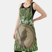 鳥のおたく誇りを持ったシルエットブラウングリーンバード エプロン (インサイチュ)
