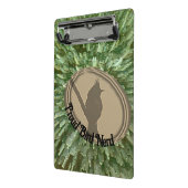 鳥のおたく誇りを持ったシルエットブラウングリーンバード ミニクリップボード (アングル2)