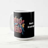 鳥のおもしろいおたくと恋人のための鳥の観察デザイン コーヒーマグカップ (正面左)