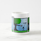 鳥のおもしろいウンチスティックマンマグカップ – 022 コーヒーマグカップ (中央)