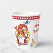 鳥のおもしろいクリスマス紙カップ付きリボン格言 紙コップ (正面)