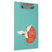 鳥のおもしろいメッセージ – 愛のために踊る1 クリップボード (右)