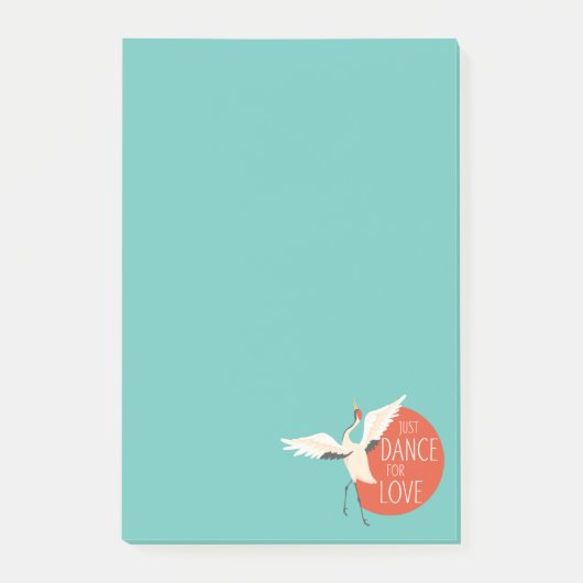鳥のおもしろいメッセージ – 愛のために踊る1 ポストイット (正面)