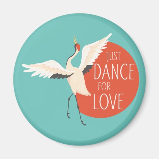 鳥のおもしろいメッセージ – 愛のために踊る1 マグネット (正面)