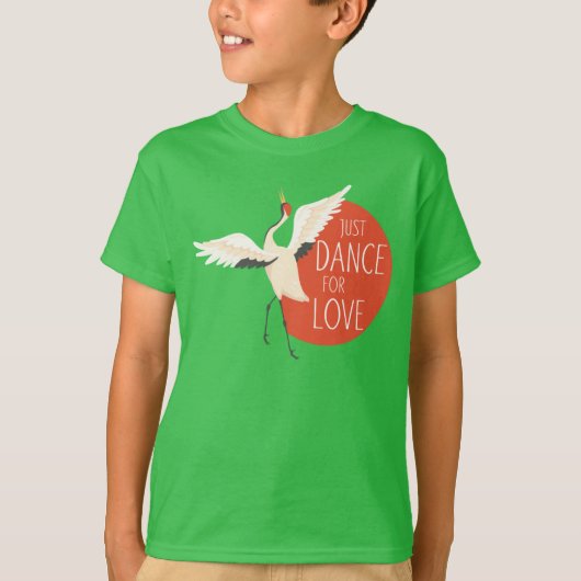 鳥のおもしろいメッセージ – 愛のために踊る1 Tシャツ (正面)